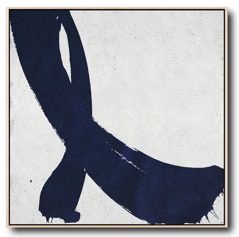 Navy Blue Minimalist Painting #NV192A - Click Image to Close
